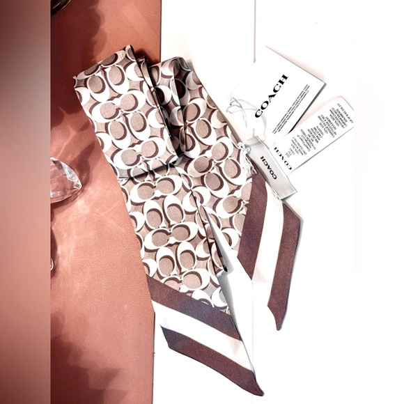 New Coach Silk Twilly Scarf - Picture 4 of 5